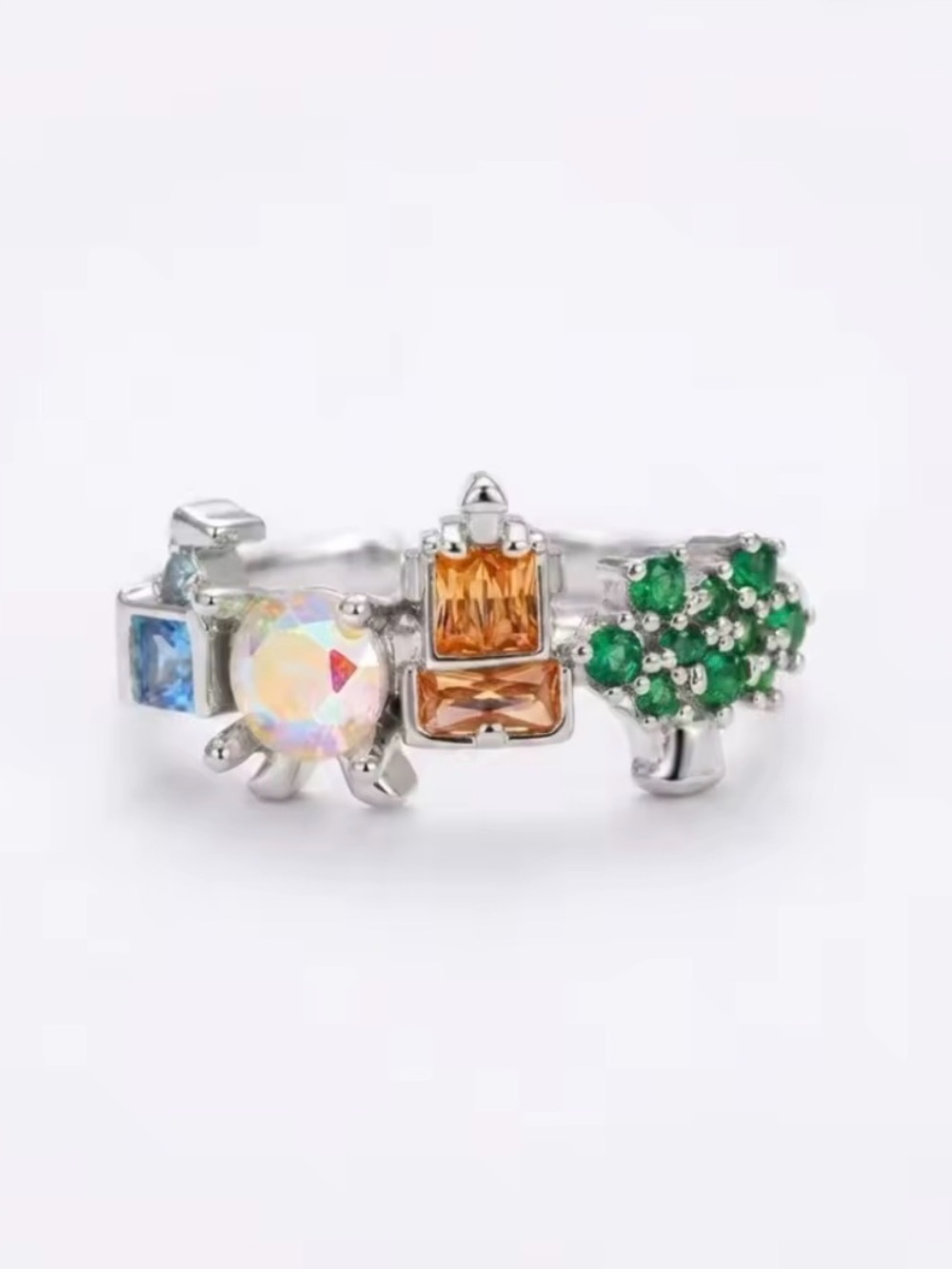 Walt Disney World Four Park Icons Silver Girls Crew lookalike Ring NEW!